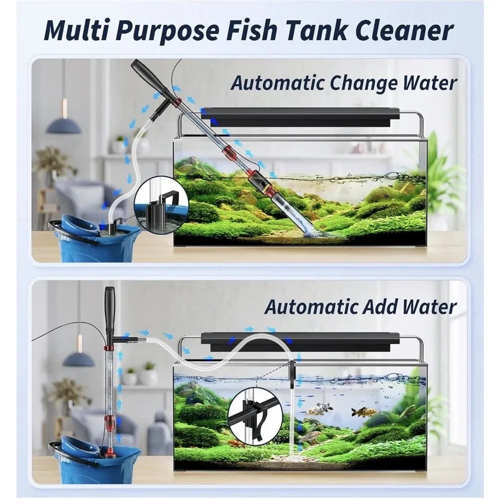 Fish Tank Cleaner Aquarium Gravel Cleaner 530GPH/32W Electric Fish Tank Cleaning
